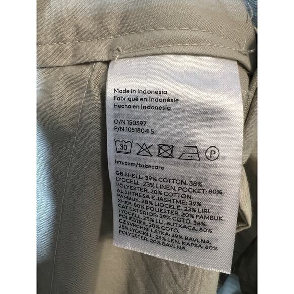 H&M Relaxed Fit Chino Pants Size 34 Men’s Beige Straight Leg - Picture 10 of 11